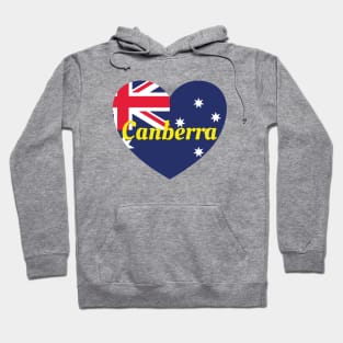 Canberra Australia Australian Flag Heart Hoodie